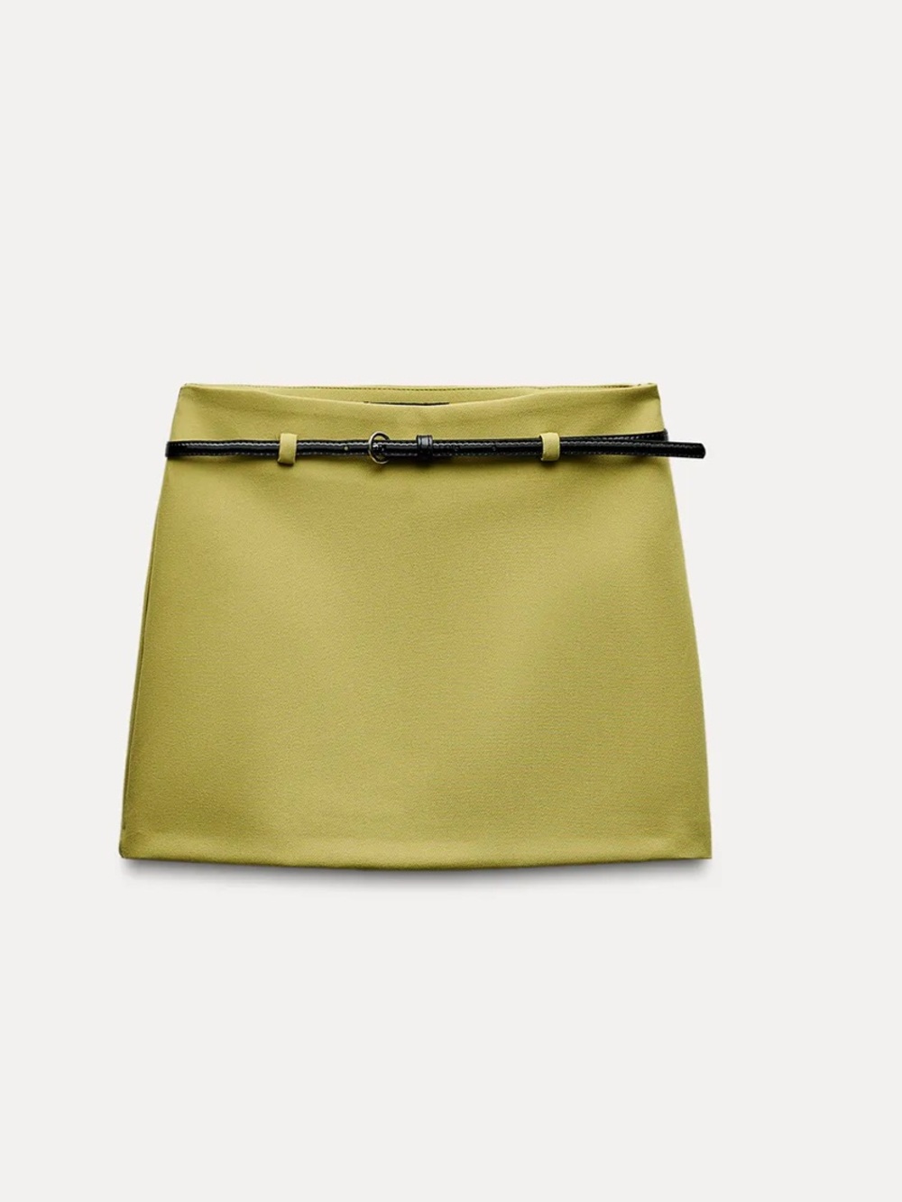 Zara BELTED FITTED Green Skirt Size XS